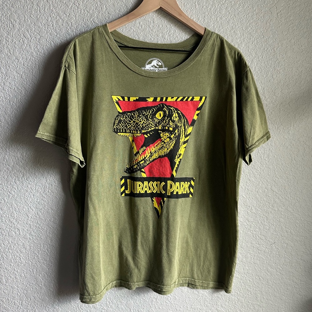 💚Jurassic Park Raptor Dinosaur Graphic Tee T-shirt